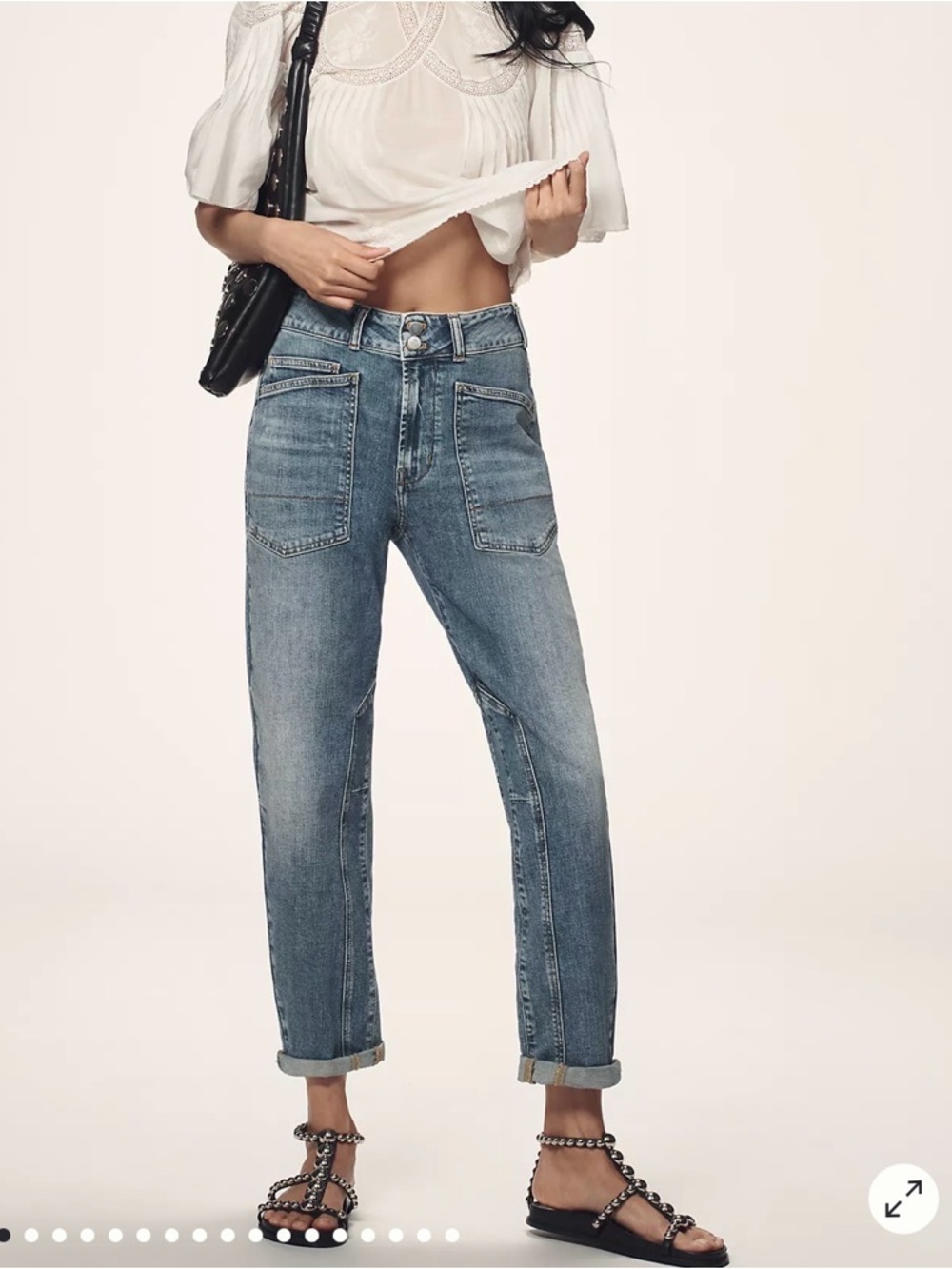 Pilcro The Wanderer Women's Boyfriend Jeans in Medium Blue Wash